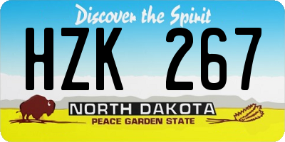 ND license plate HZK267