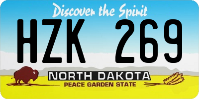 ND license plate HZK269