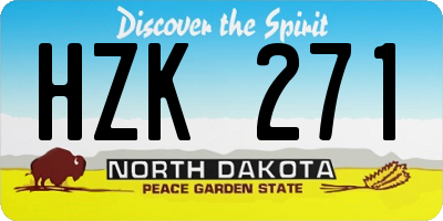ND license plate HZK271