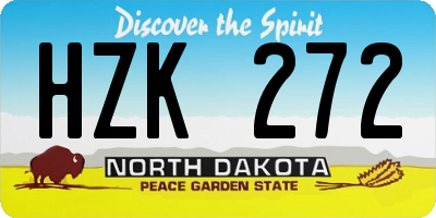 ND license plate HZK272
