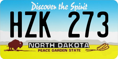 ND license plate HZK273