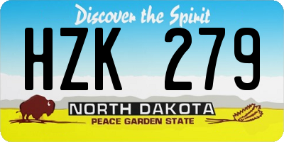 ND license plate HZK279