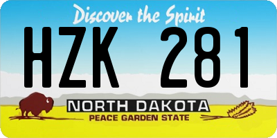 ND license plate HZK281