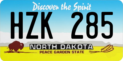 ND license plate HZK285