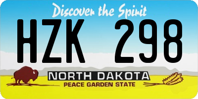 ND license plate HZK298
