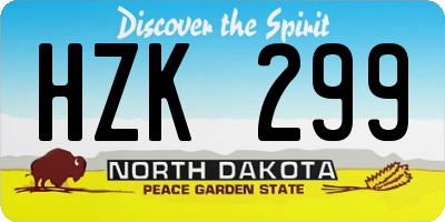 ND license plate HZK299