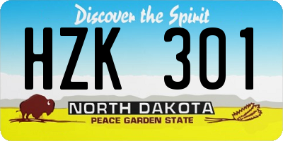 ND license plate HZK301