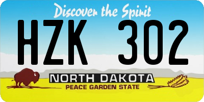 ND license plate HZK302