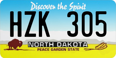 ND license plate HZK305