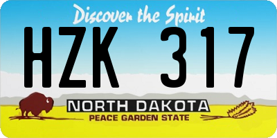 ND license plate HZK317