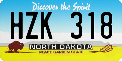 ND license plate HZK318