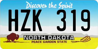 ND license plate HZK319