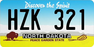 ND license plate HZK321