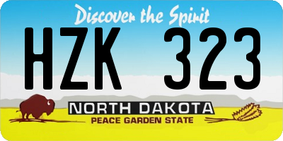 ND license plate HZK323