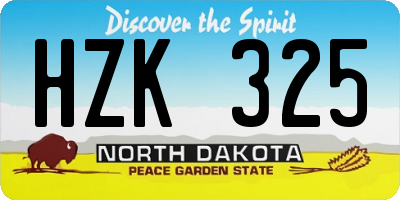 ND license plate HZK325