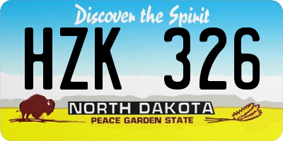 ND license plate HZK326