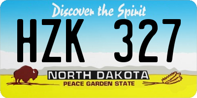 ND license plate HZK327
