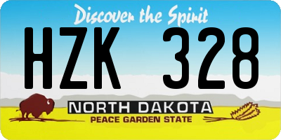 ND license plate HZK328