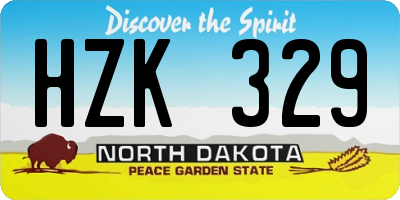 ND license plate HZK329