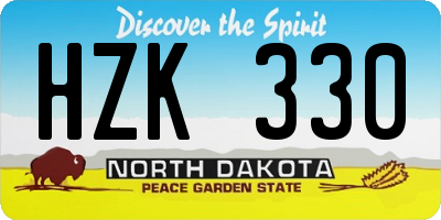 ND license plate HZK330