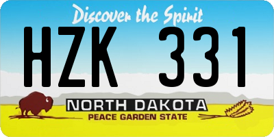 ND license plate HZK331