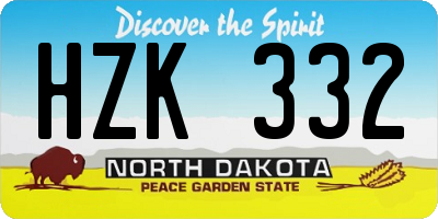 ND license plate HZK332
