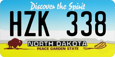 ND license plate HZK338