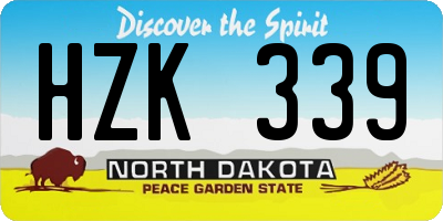 ND license plate HZK339