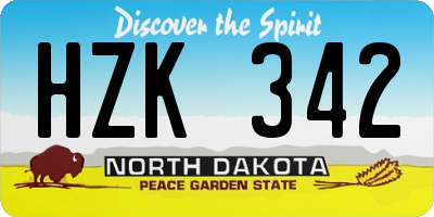 ND license plate HZK342