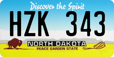 ND license plate HZK343