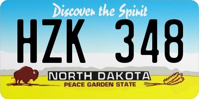 ND license plate HZK348