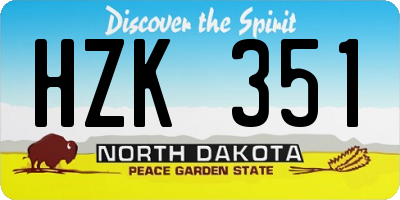ND license plate HZK351