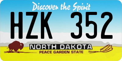 ND license plate HZK352