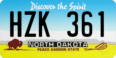 ND license plate HZK361