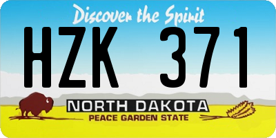 ND license plate HZK371