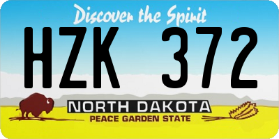 ND license plate HZK372