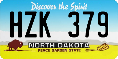 ND license plate HZK379
