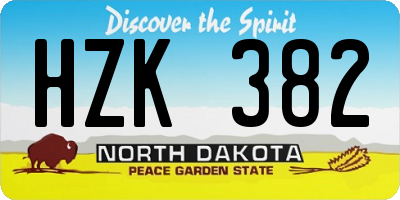 ND license plate HZK382