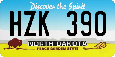 ND license plate HZK390
