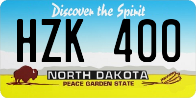 ND license plate HZK400