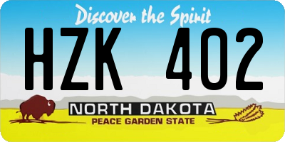ND license plate HZK402