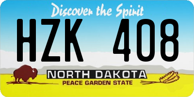 ND license plate HZK408