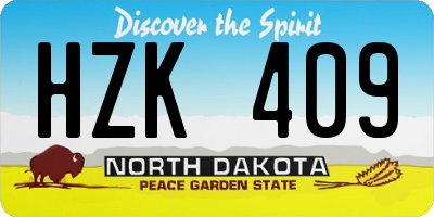 ND license plate HZK409