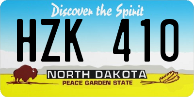 ND license plate HZK410