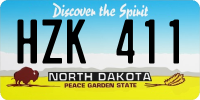 ND license plate HZK411