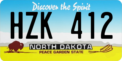 ND license plate HZK412