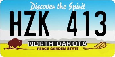 ND license plate HZK413