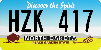 ND license plate HZK417