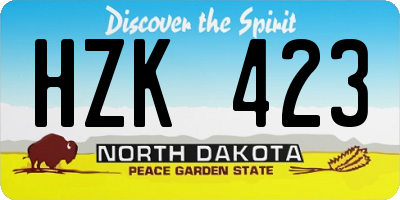ND license plate HZK423