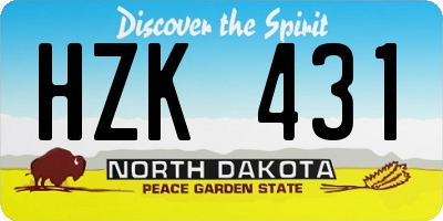 ND license plate HZK431